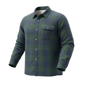 The North Face Flannel Shirt Mens 2XL Green Plaid Button Up Lined